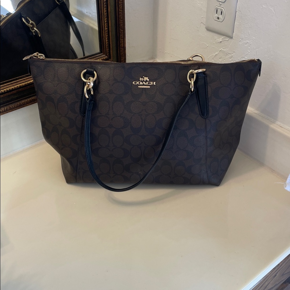 Coach Dark Brown and Black Bag